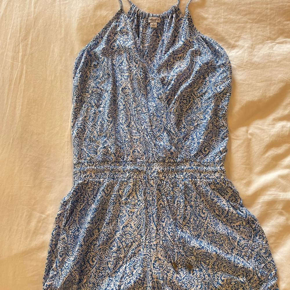 Splendid blue and white romper